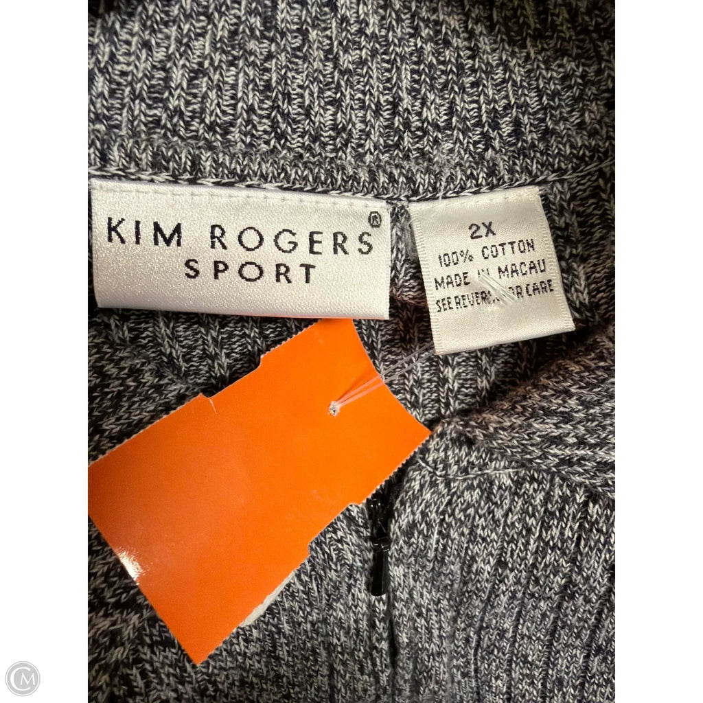 Sweater By Kim Rogers In Black & Grey, Size: 2x