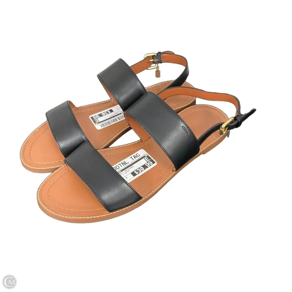 Sandals Designer By Coach In Black & Brown, Size: 9.5