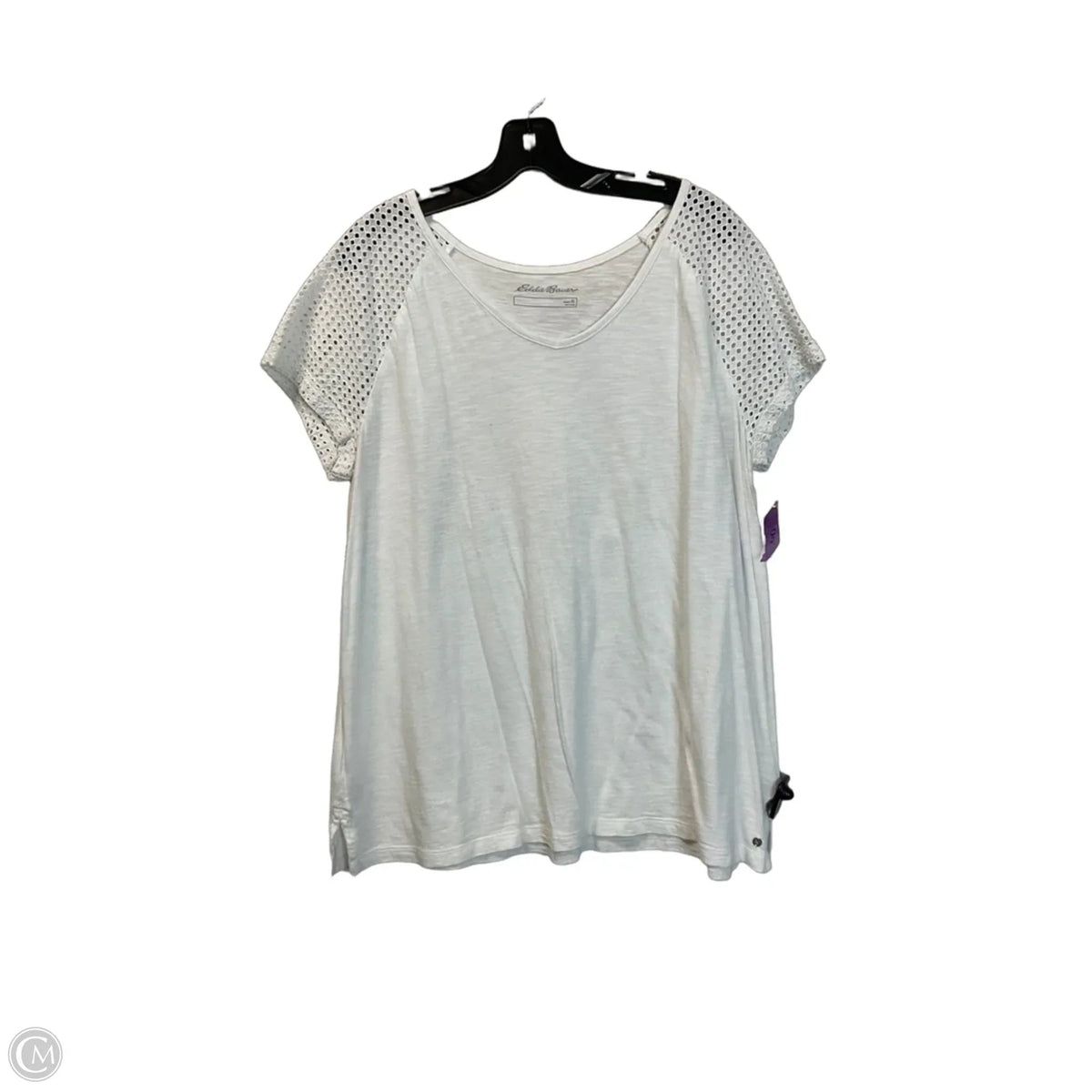 Top Short Sleeve By Eddie Bauer In White, Size: Xl