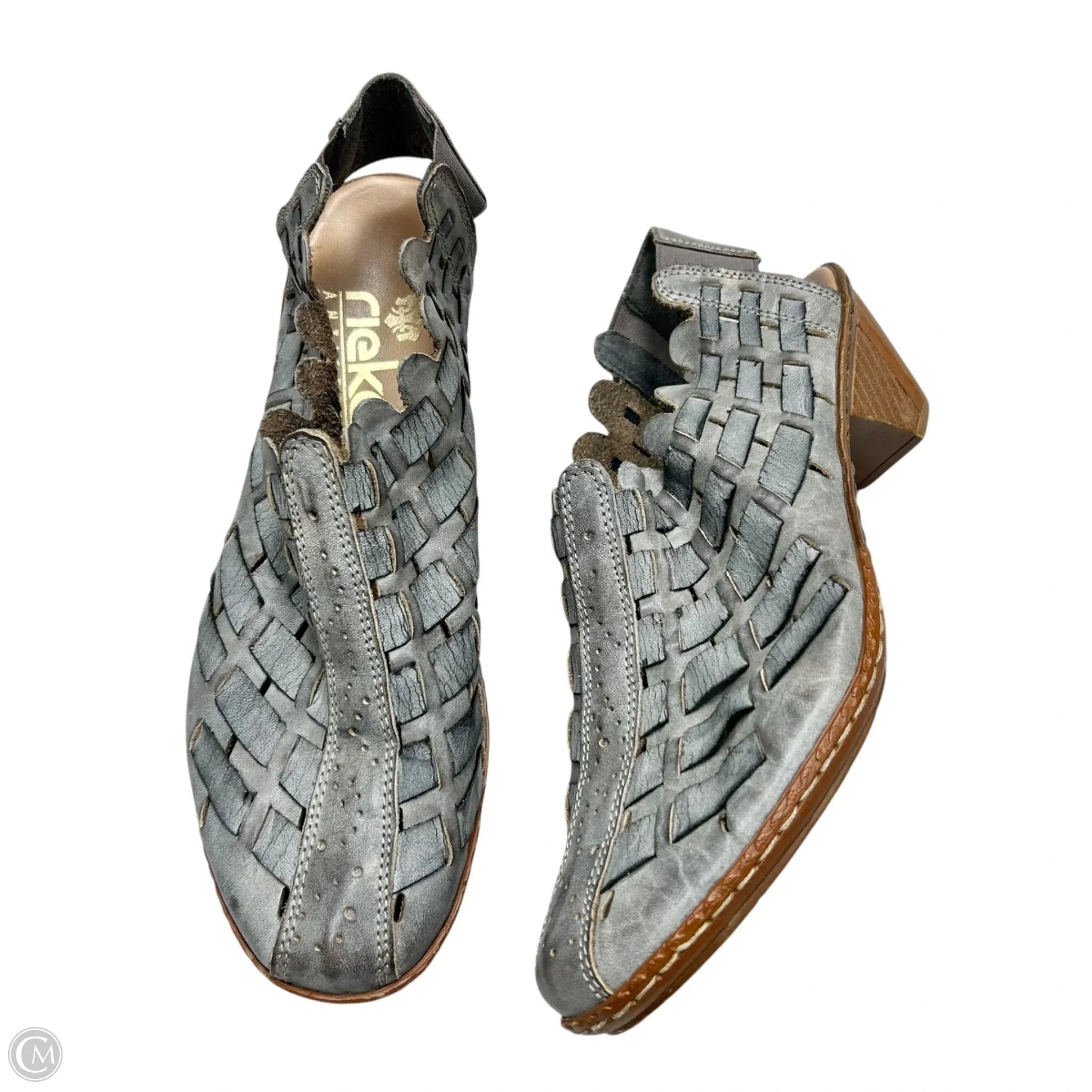 Shoes Heels Block By Riekers In Grey, Size: 6.5