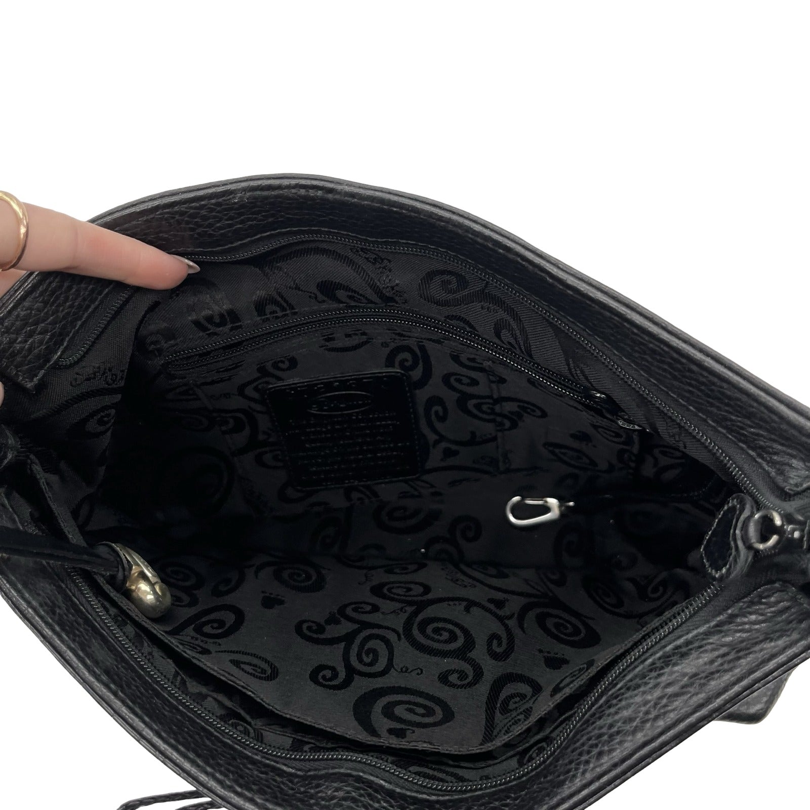 Handbag Leather By Brighton In Black, Size:Medium