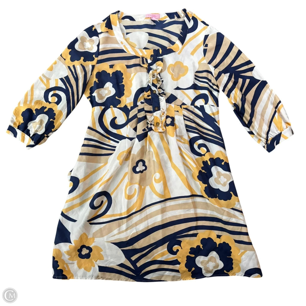 Dress Designer By Lilly Pulitzer In blue & yellow, Size: M