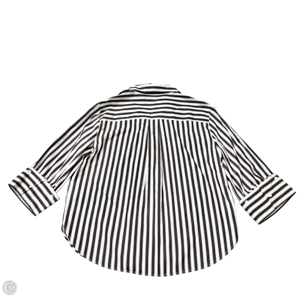 Top Long Sleeve By Madewell In Purple & White, Size: M