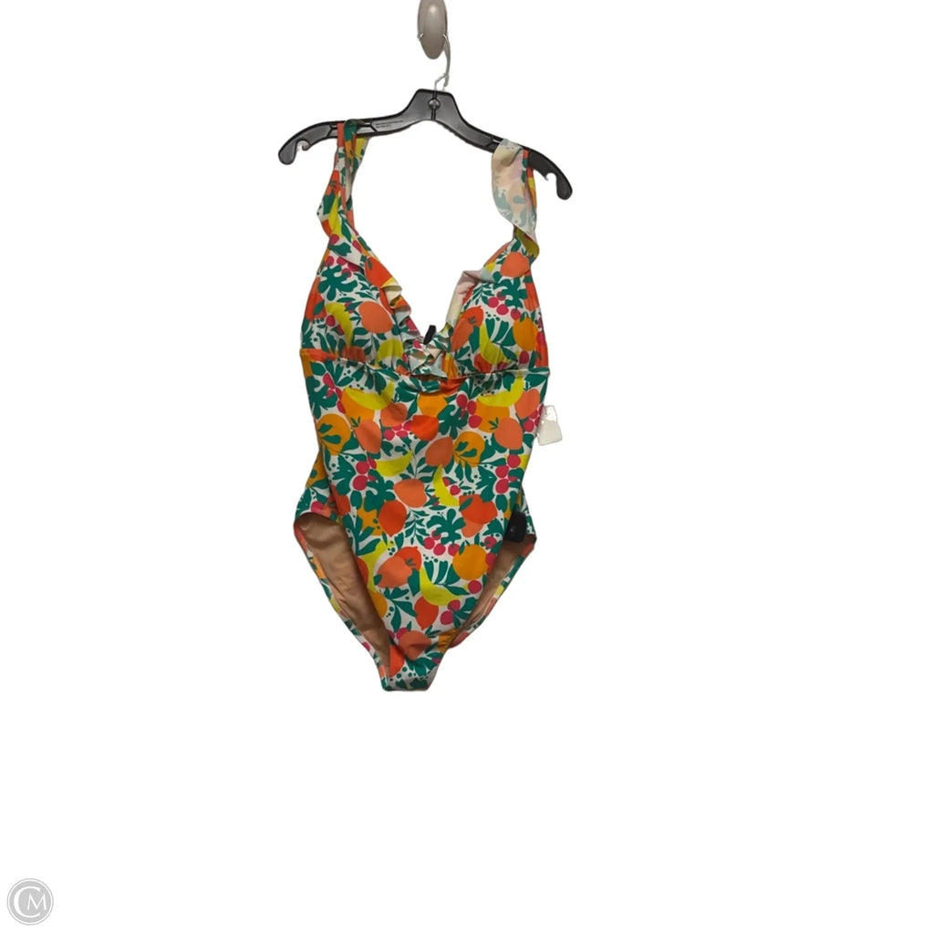 Swimsuit By J. Crew In Green & Orange, Size: Xxl