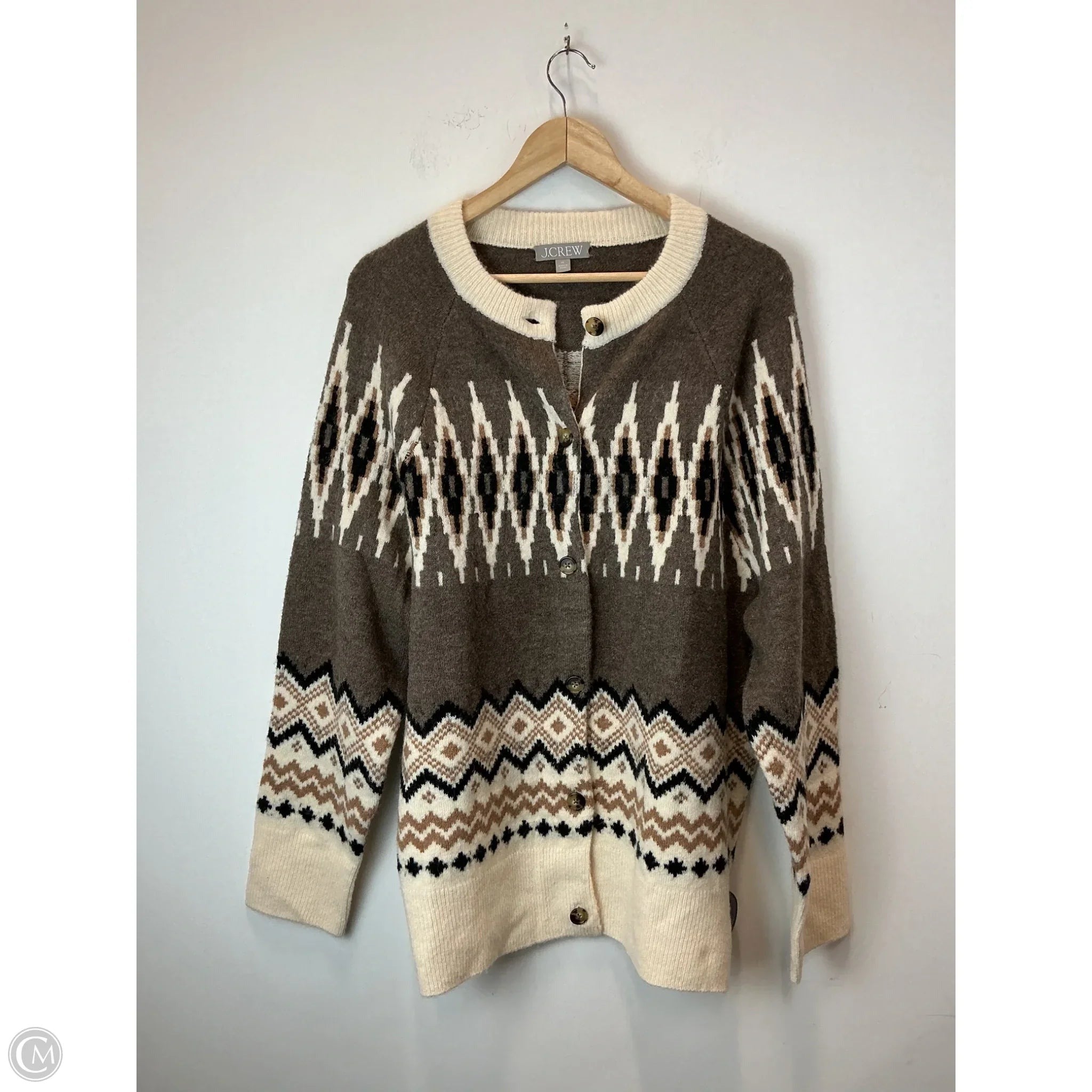 Sweater Cardigan By J. Crew In Tan, Size: Xl