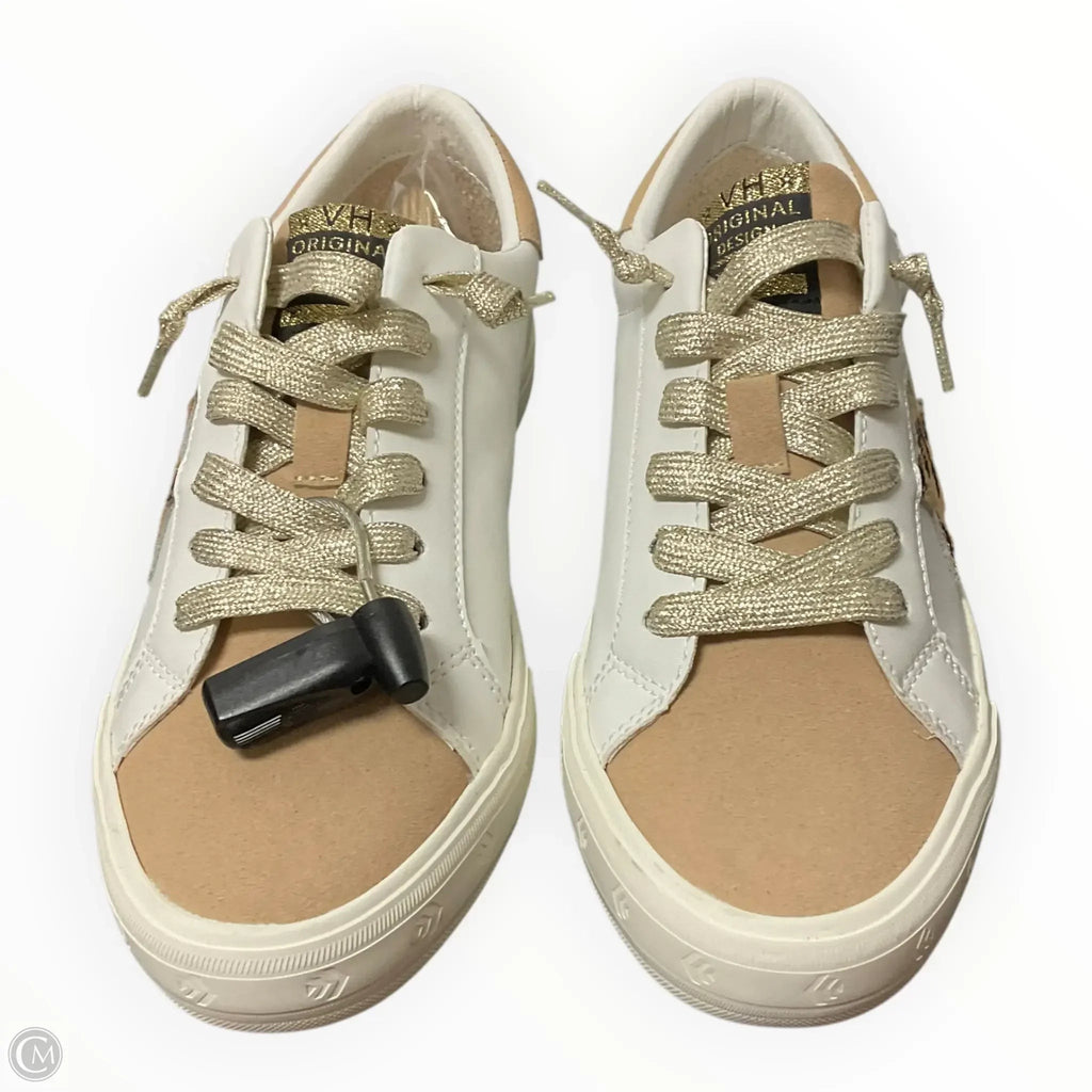 Shoes Sneakers By Vintage Havana In Gold & White, Size: 8.5