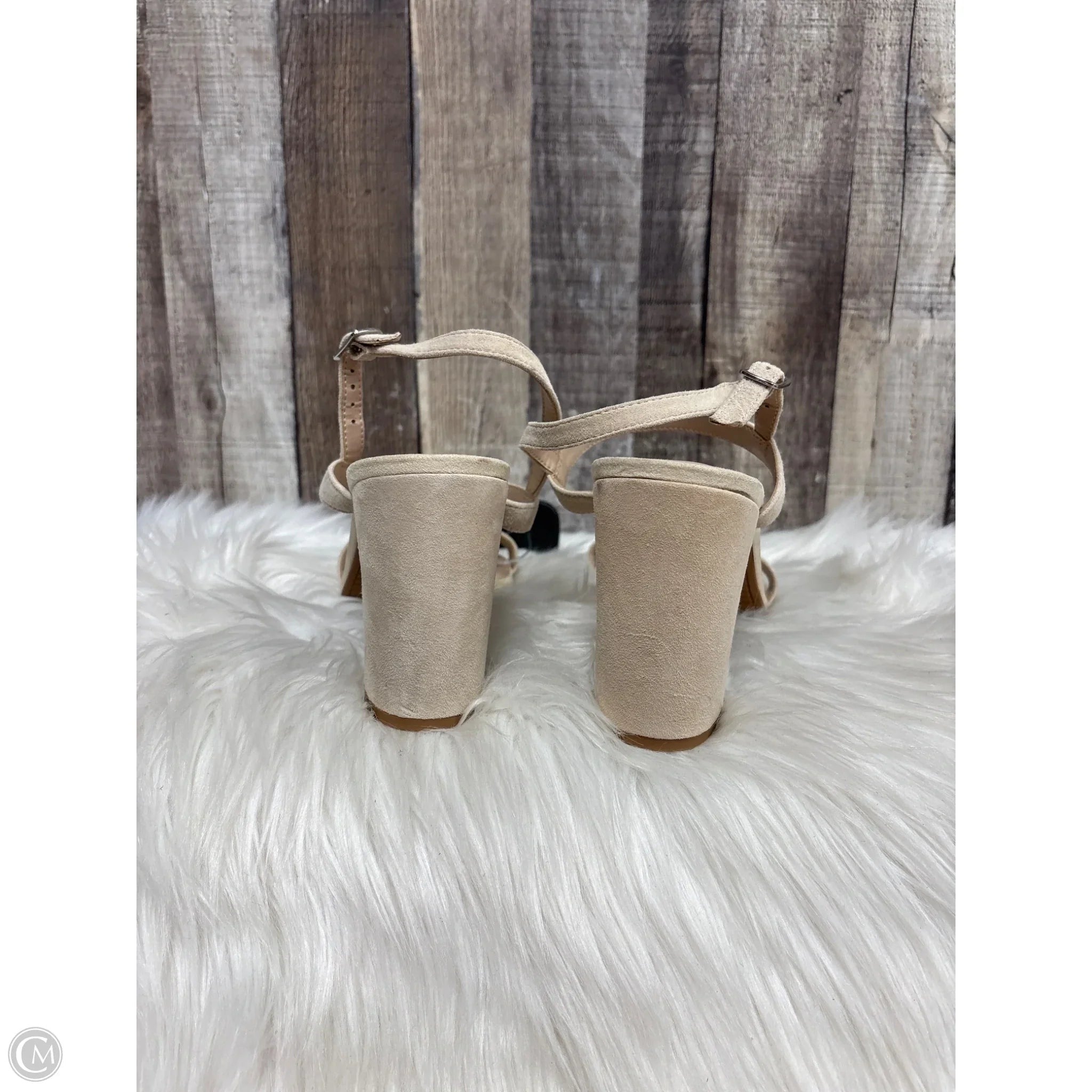 Sandals Heels Block By Bp In Tan, Size: 10