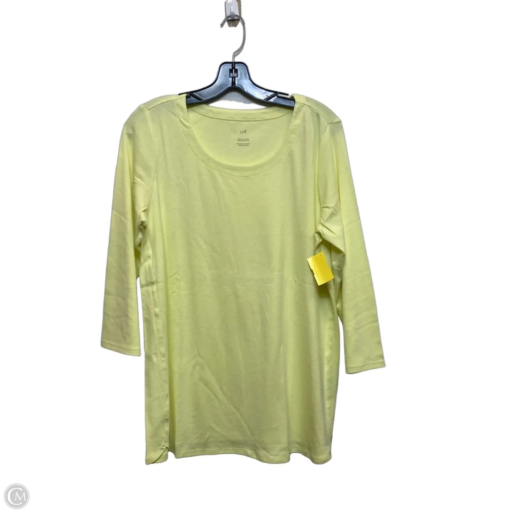 Top 3/4 Sleeve Basic By J. Jill In Yellow, Size: L