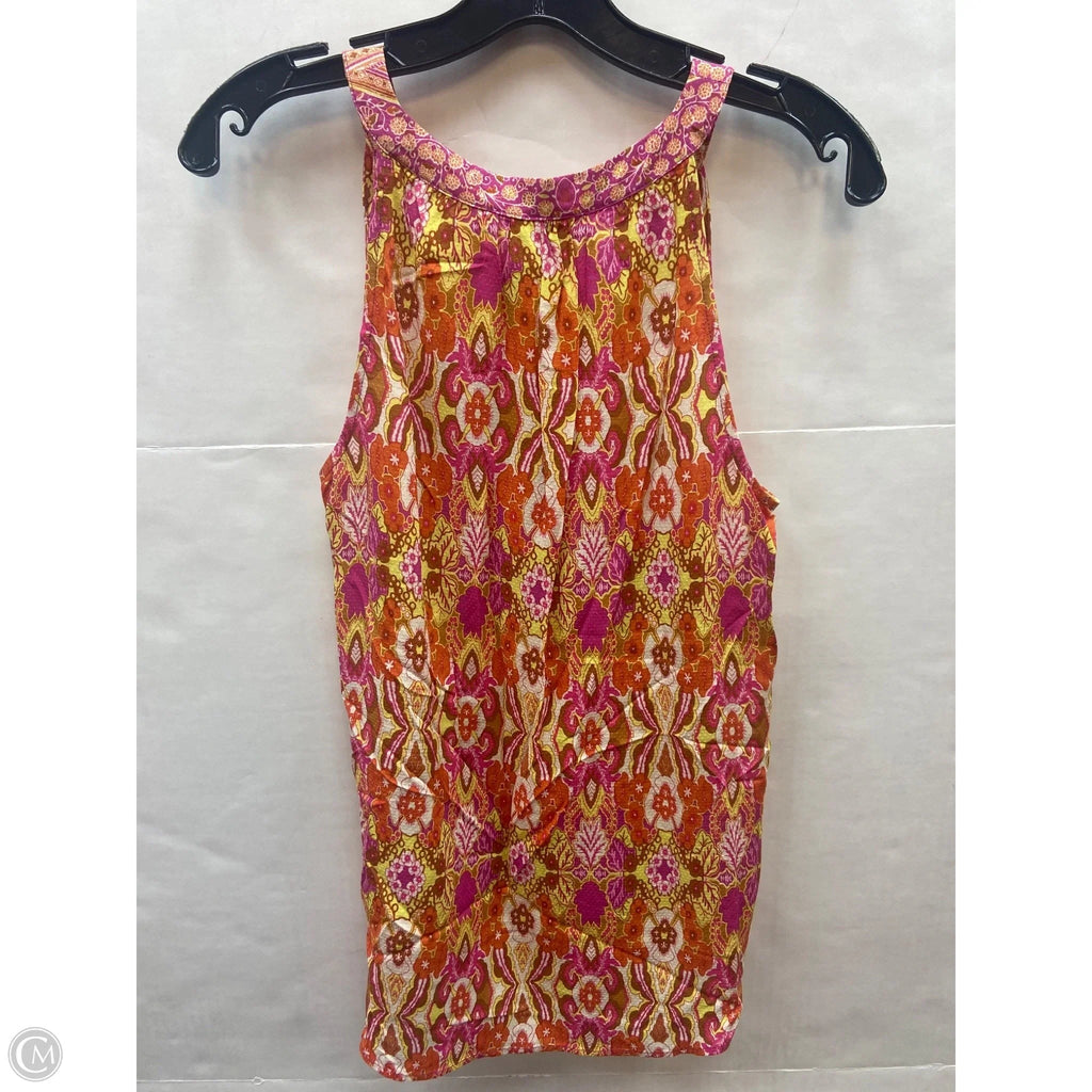 Top Sleeveless By Rose And Olive In Pink & Yellow, Size: S