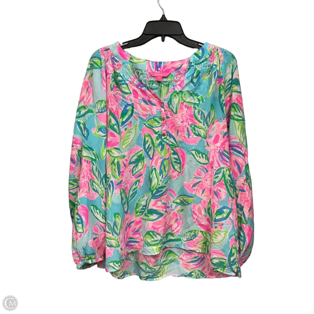 Blouse Designer By Lilly Pulitzer In Floral Print, Size: Xl