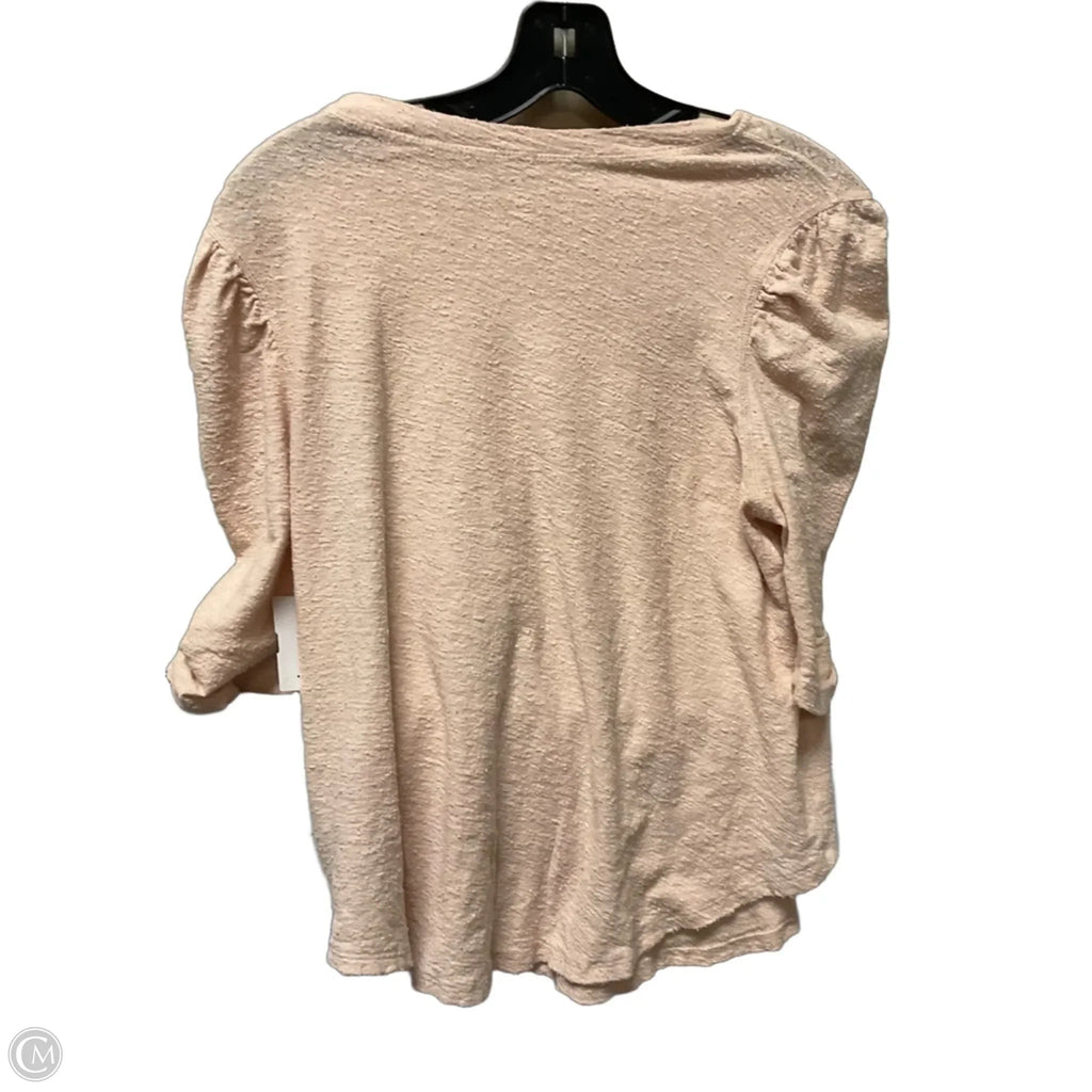 Top 3/4 Sleeve By Free People In Peach, Size: Xs