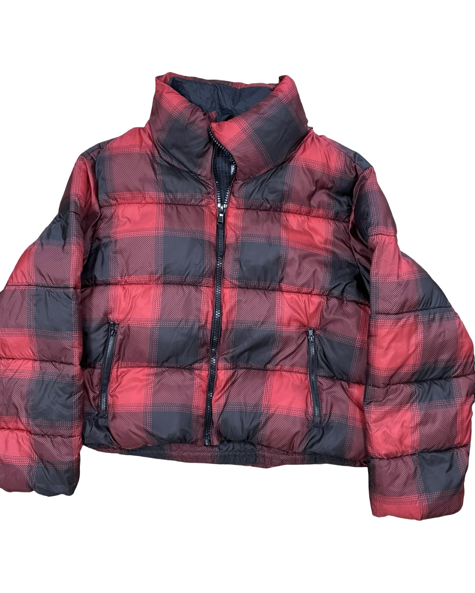 Coat Puffer & Quilted By Old Navy In Black & Red, Size:M