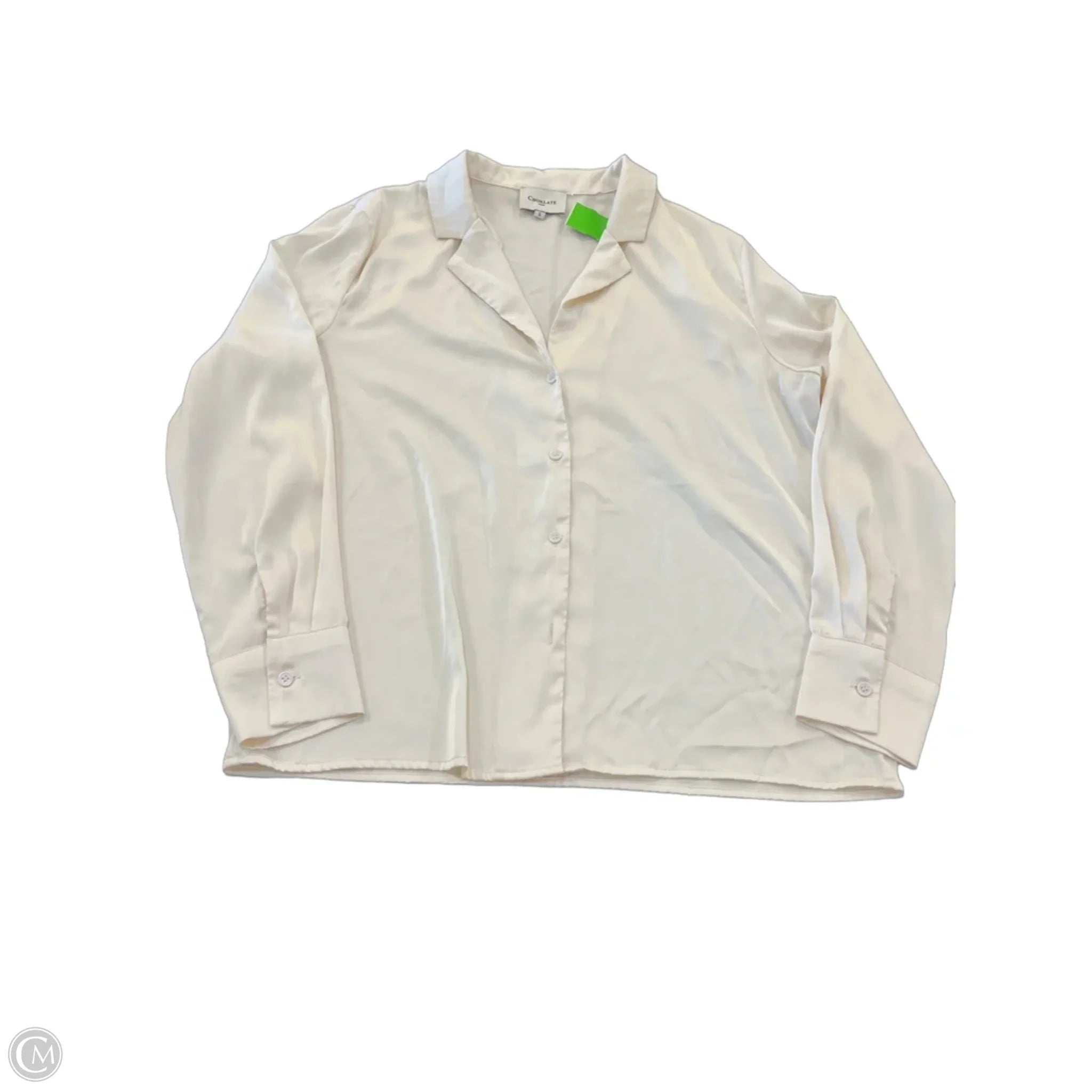 Top Long Sleeve By Clothes Mentor In Cream, Size: S
