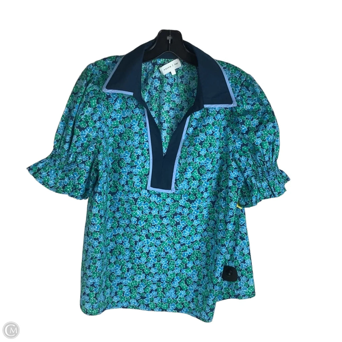 Top Short Sleeve By Entro In Blue & Green, Size: L
