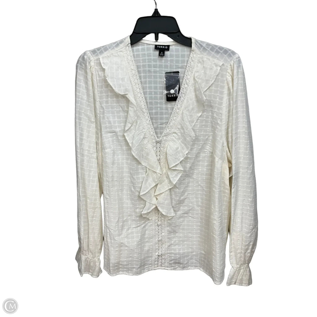 Top Long Sleeve By Torrid In White, Size: L