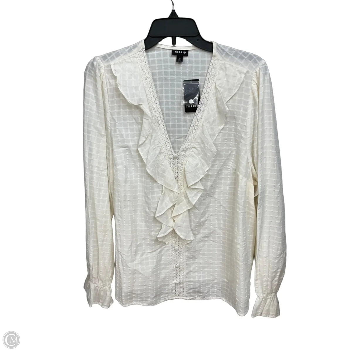 Top Long Sleeve By Torrid In White, Size: L