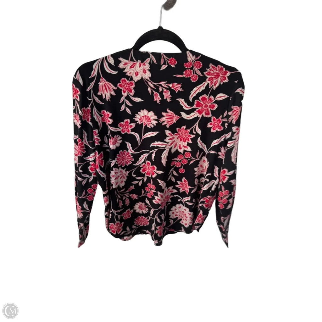 Top Long Sleeve By Ann Taylor In Black & Red, Size: Mp