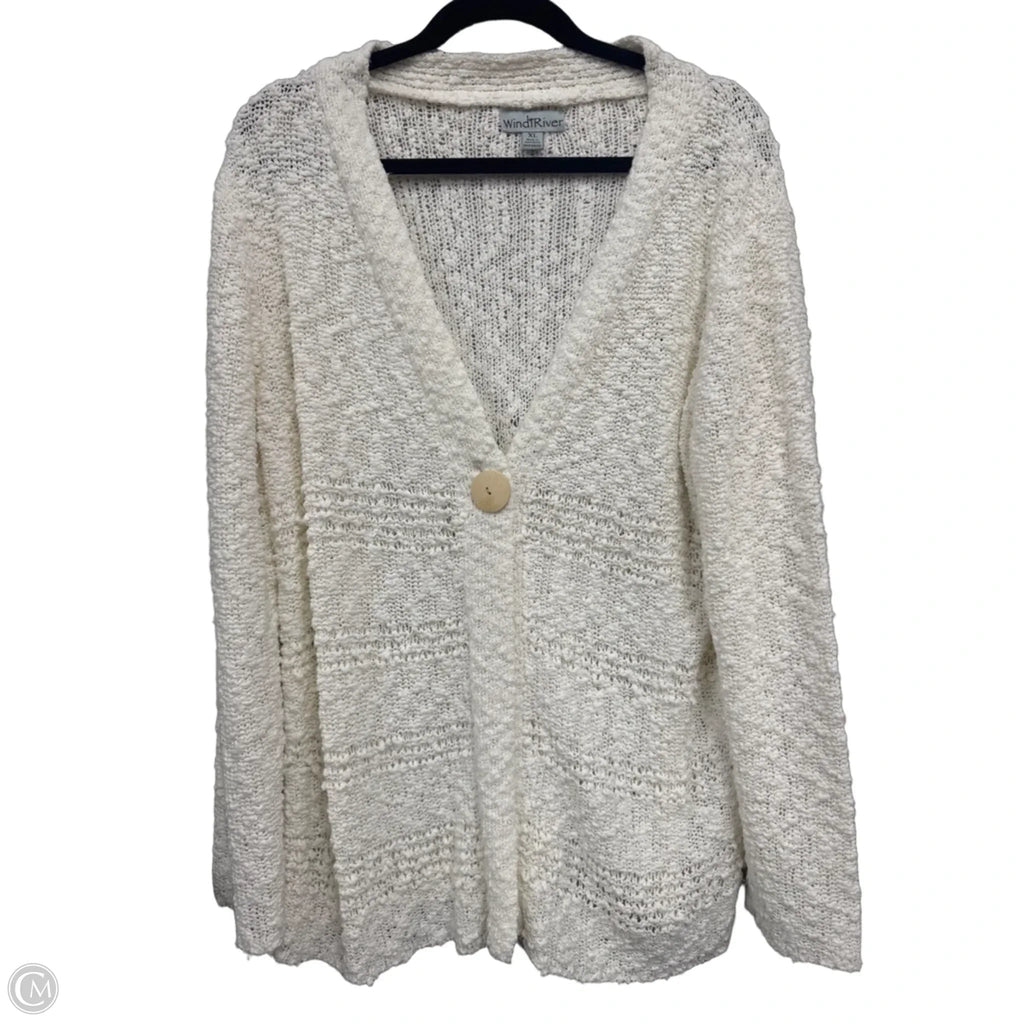 Sweater Cardigan By Clothes Mentor In Ivory, Size: Xl
