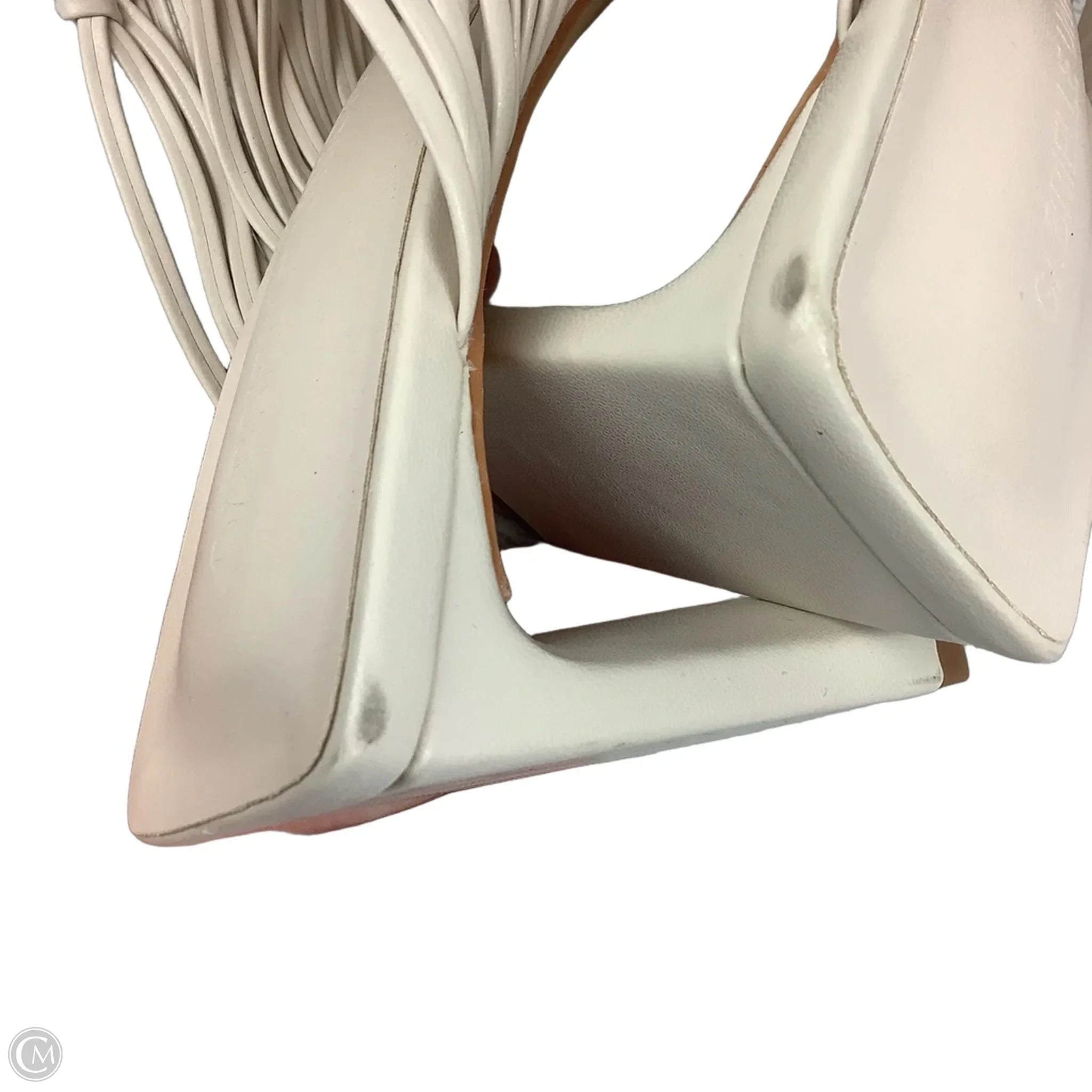Sandals Heels Block By Clothes Mentor In Cream, Size: 9