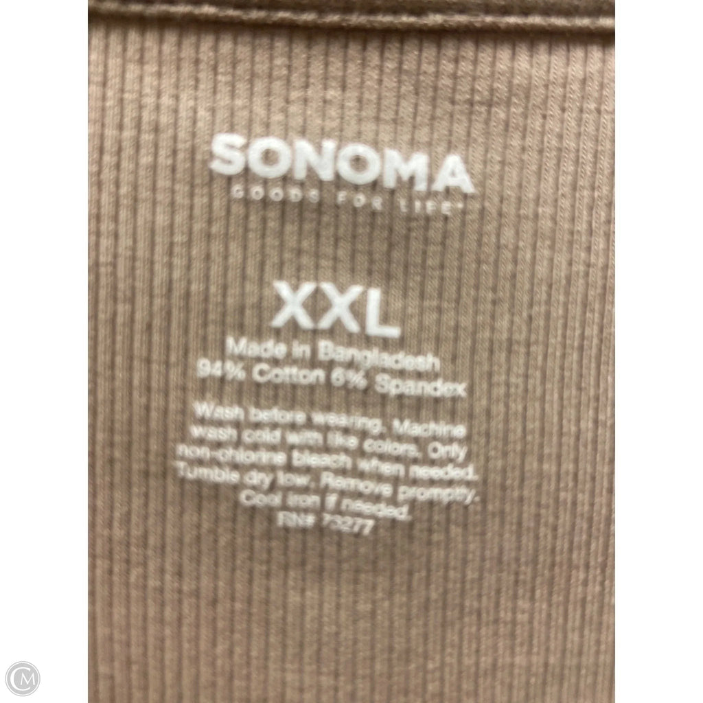 Top Long Sleeve By Sonoma In Brown, Size: Xxl