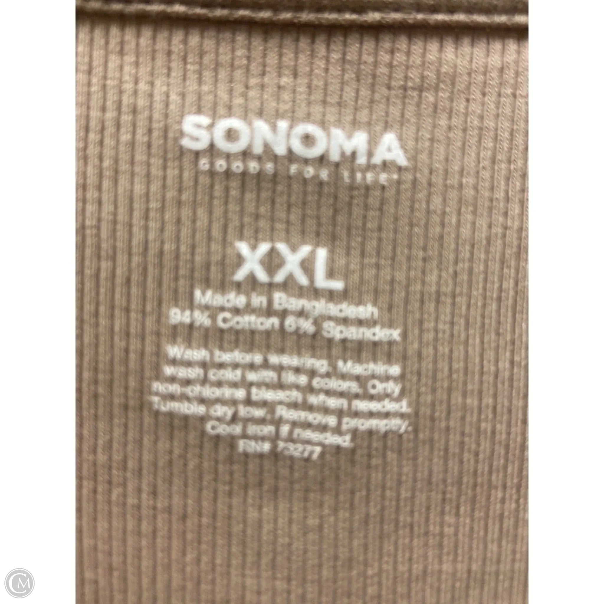 Top Long Sleeve By Sonoma In Brown, Size: Xxl