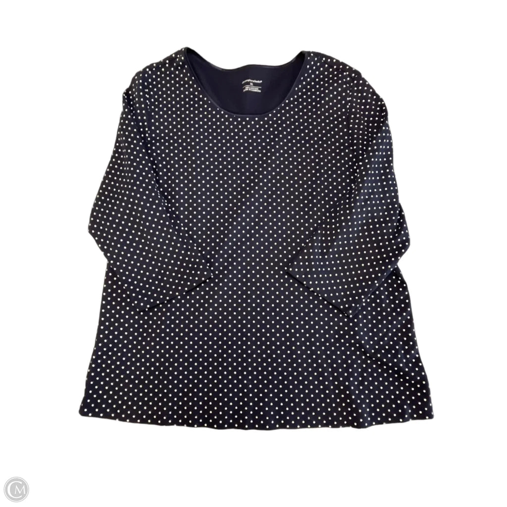 Top 3/4 Sleeve By Christopher And Banks In Polkadot Pattern, Size: Xl