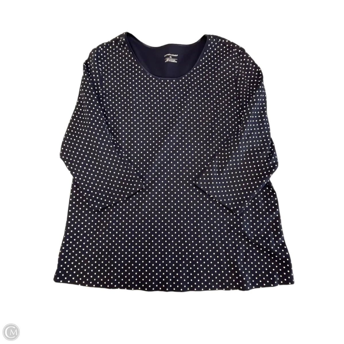 Top 3/4 Sleeve By Christopher And Banks In Polkadot Pattern, Size: Xl