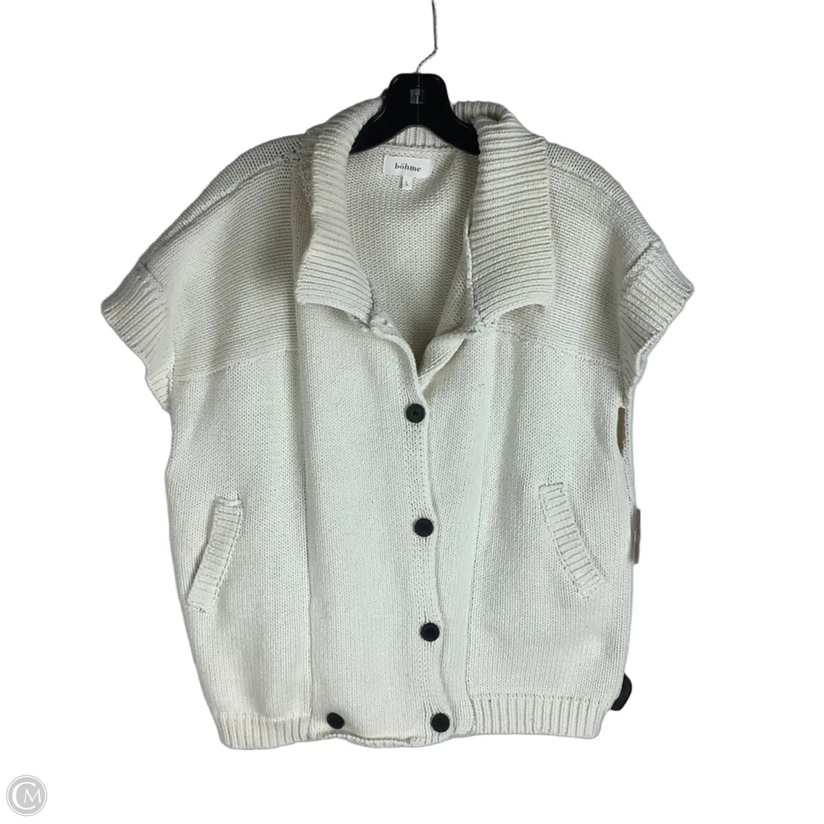 Sweater Cardigan By Bohme In Cream, Size: L