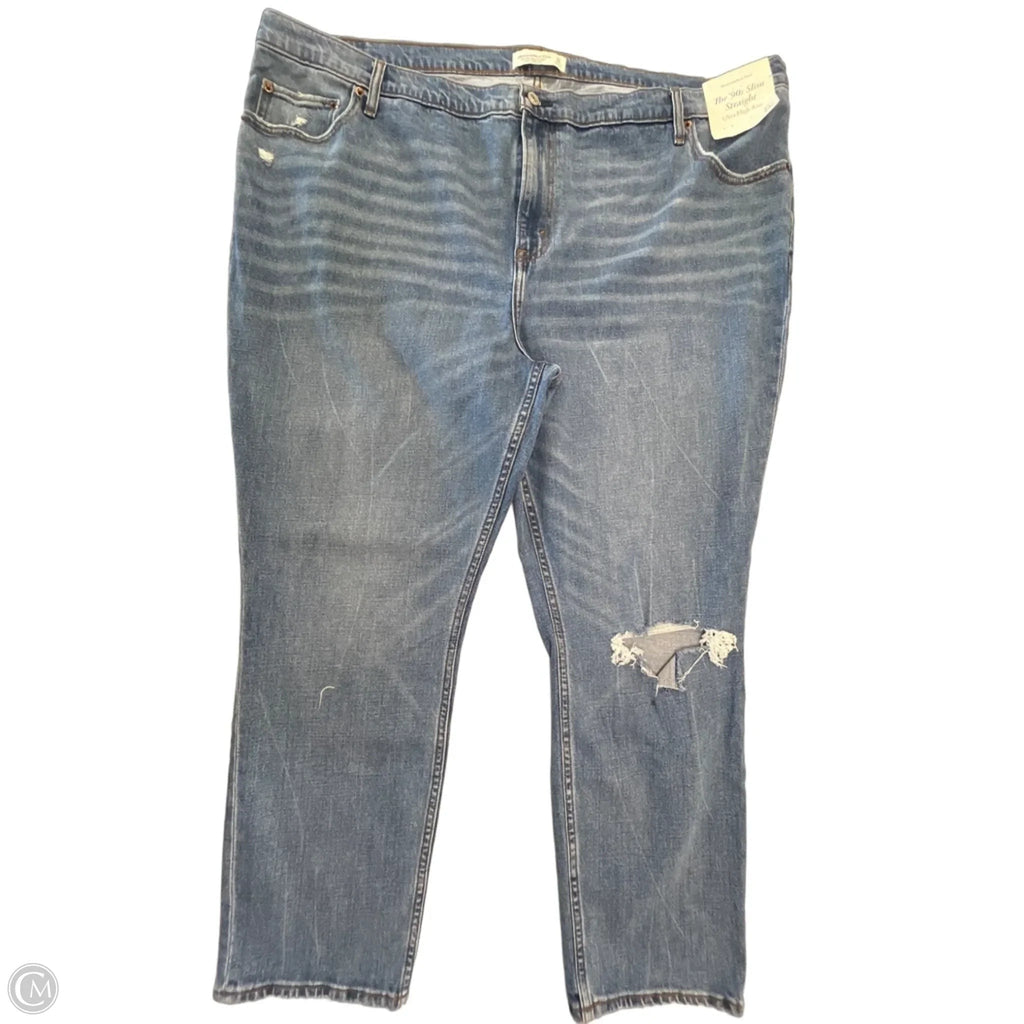 Jeans Straight By Abercrombie And Fitch In Blue Denim, Size: 24