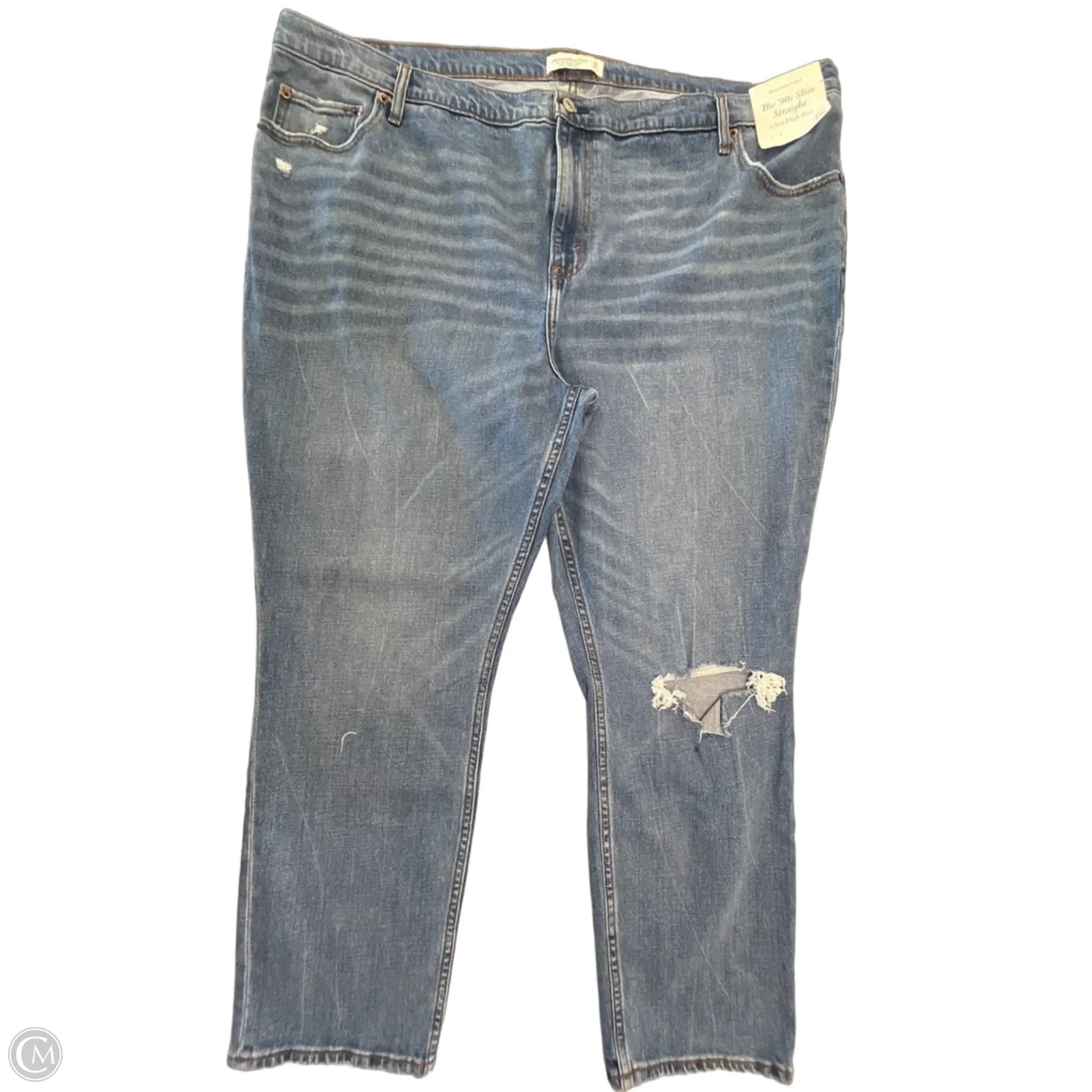 Jeans Straight By Abercrombie And Fitch In Blue Denim, Size: 24