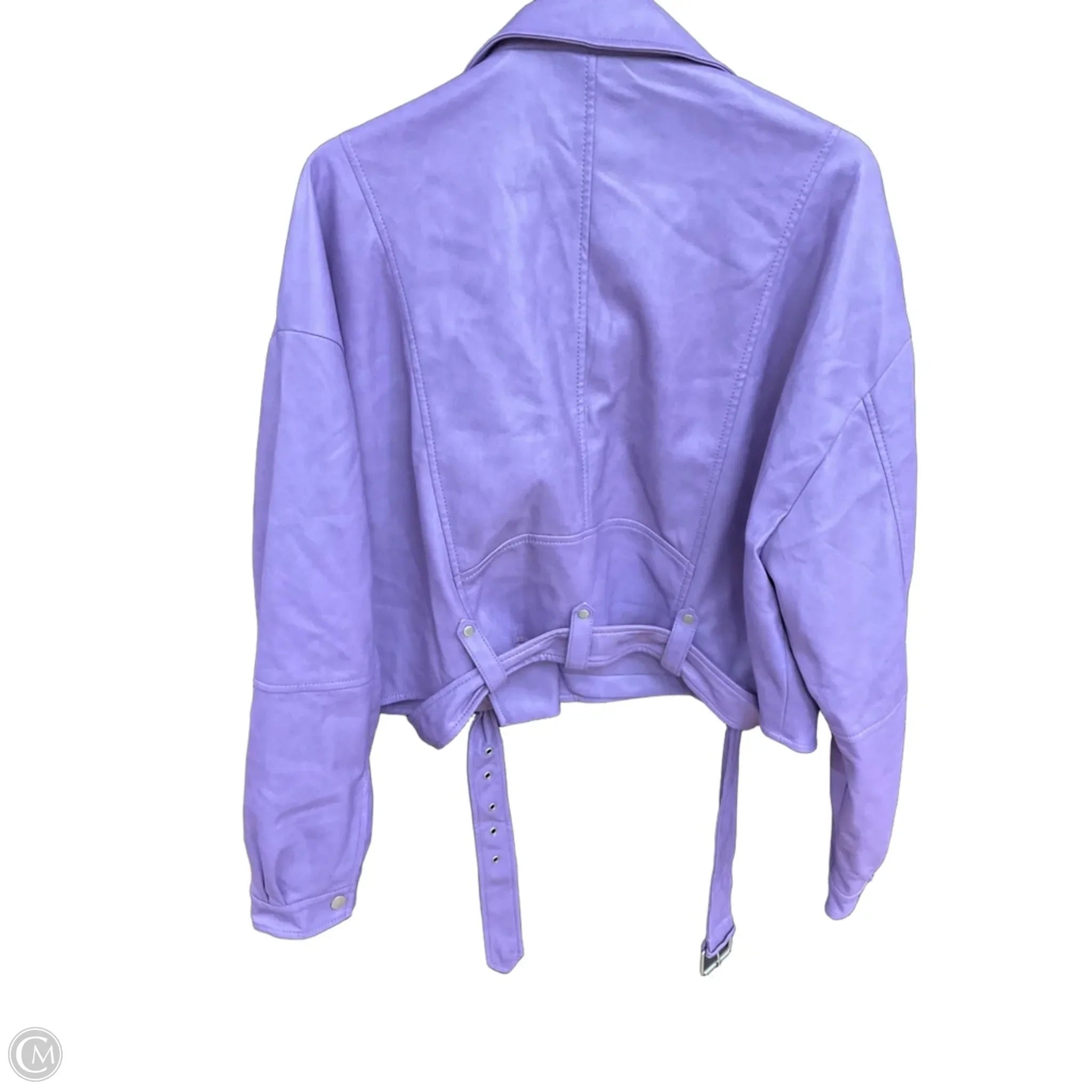 Jacket Moto Leather By Avec Les Filles In Purple, Size: Xl