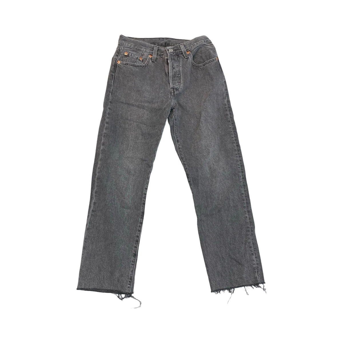 Jeans Straight By Levis In Black Denim, Size:0