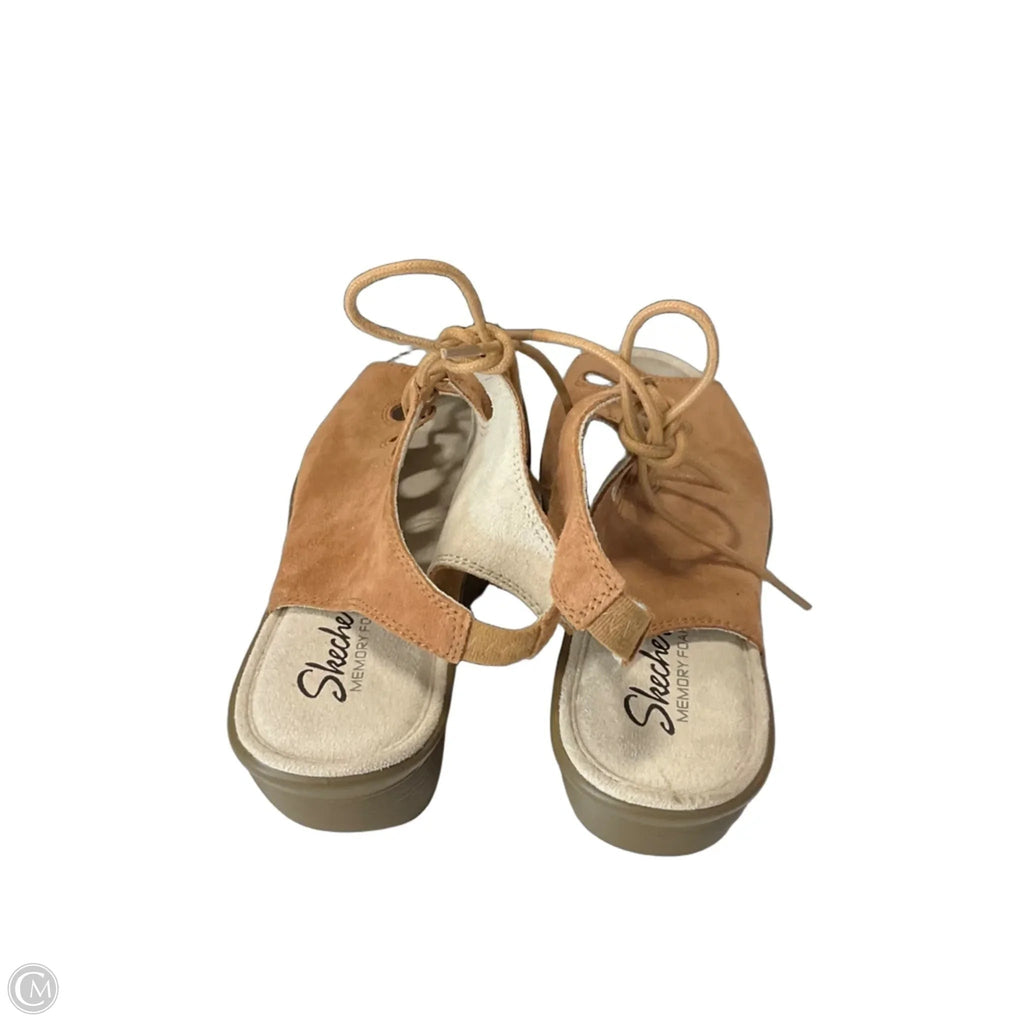 Shoes Heels Platform By Skechers In Tan, Size: 7