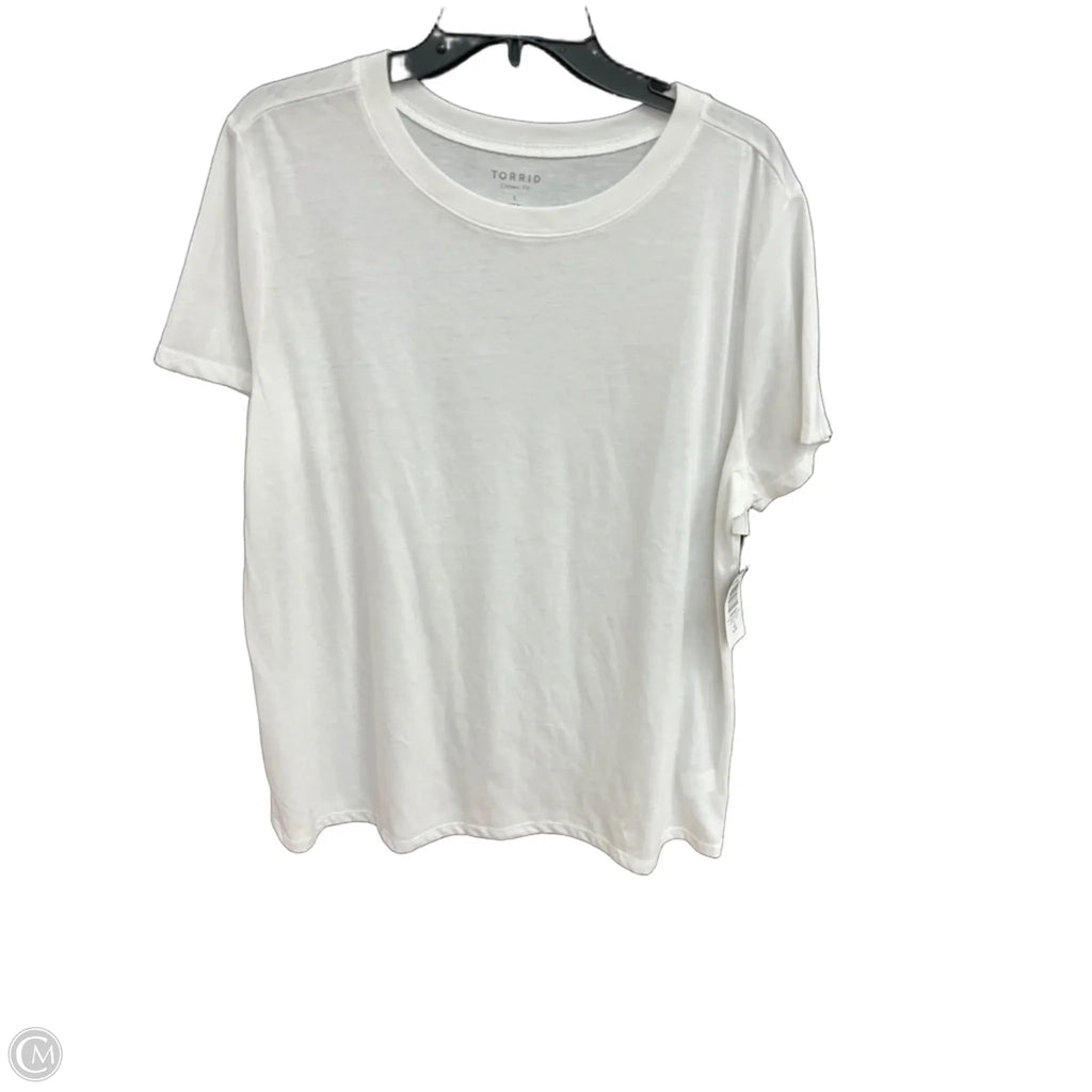 Top Short Sleeve By Torrid In White, Size: 1x