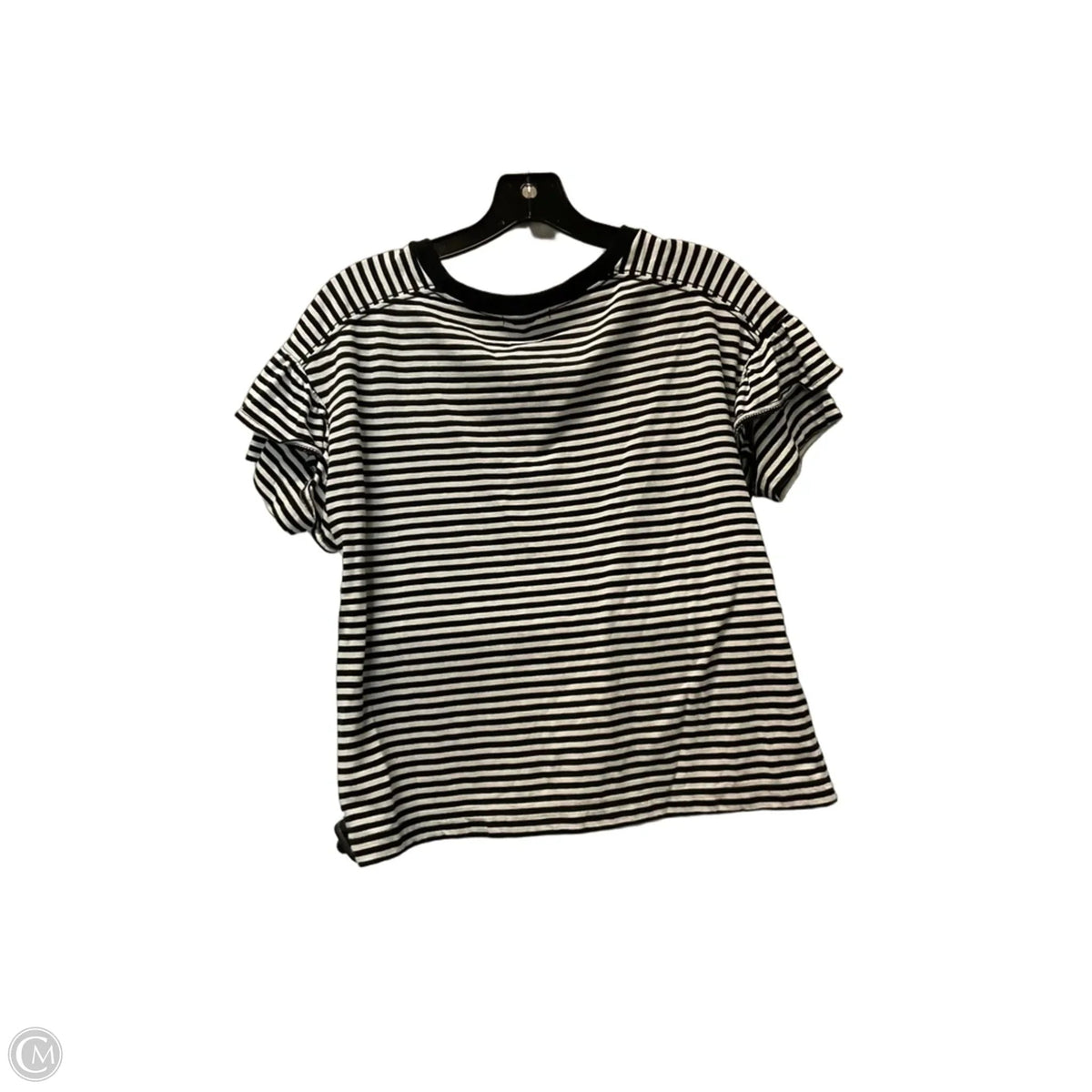 Top Short Sleeve By Madewell In Striped Pattern, Size: S