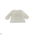 Blouse Long Sleeve By Adrianna Papell In Cream & Silver, Size: M