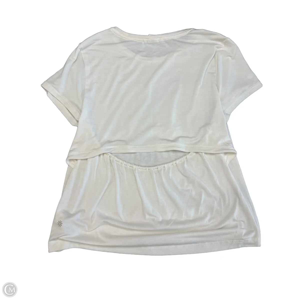 Athletic Top Short Sleeve By Athleta In Cream, Size: M