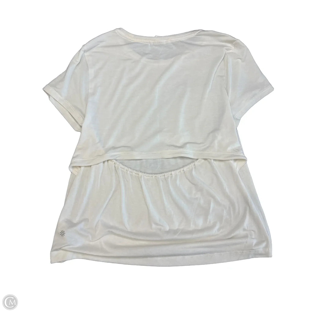 Athletic Top Short Sleeve By Athleta In Cream, Size: M