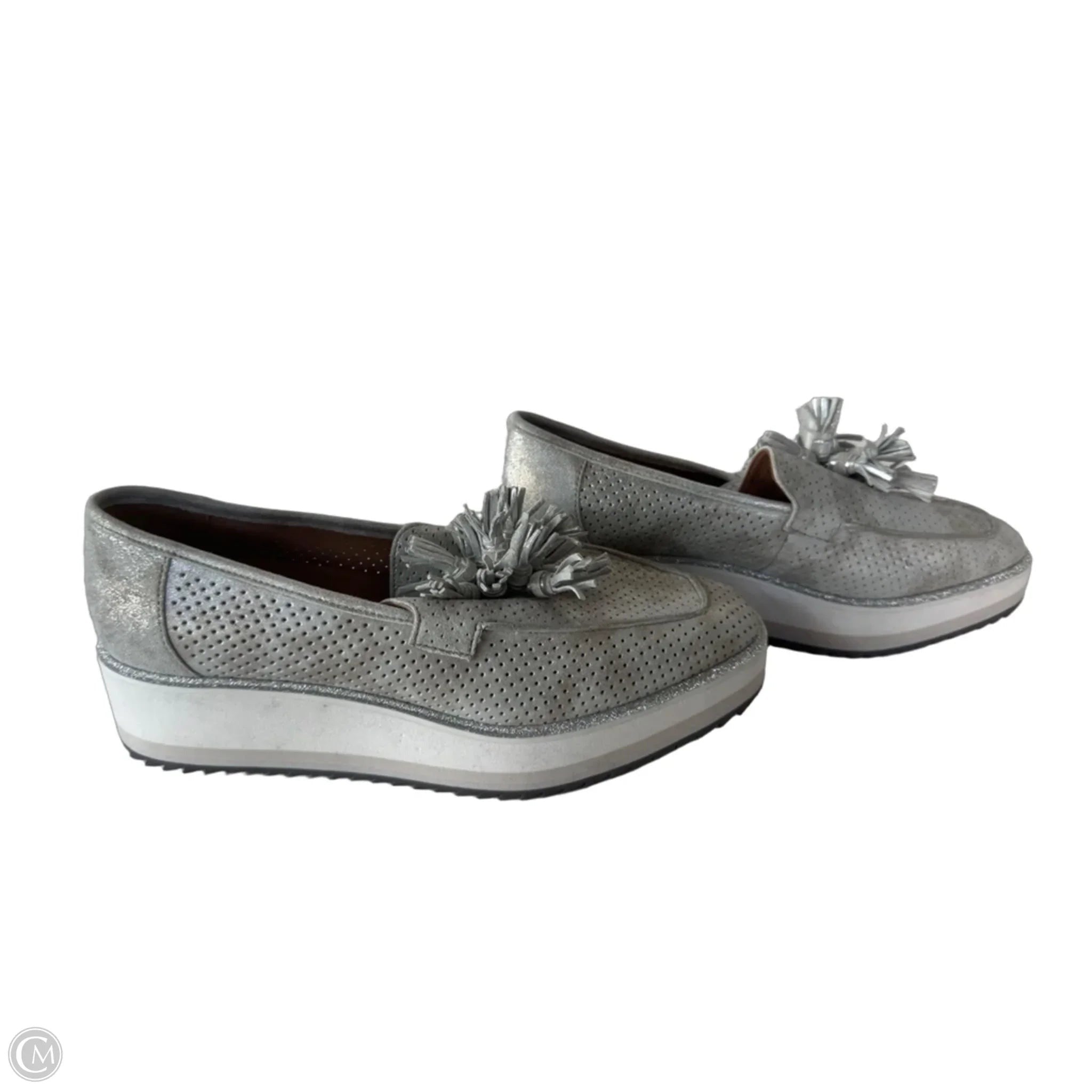 Shoes Heels Platform By Johnston & Murphy In Silver, Size: 10