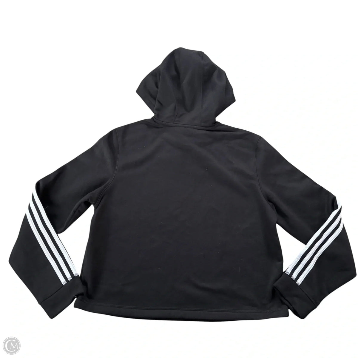 Athletic Top Long Sleeve Hoodie By Adidas In Black, Size: L