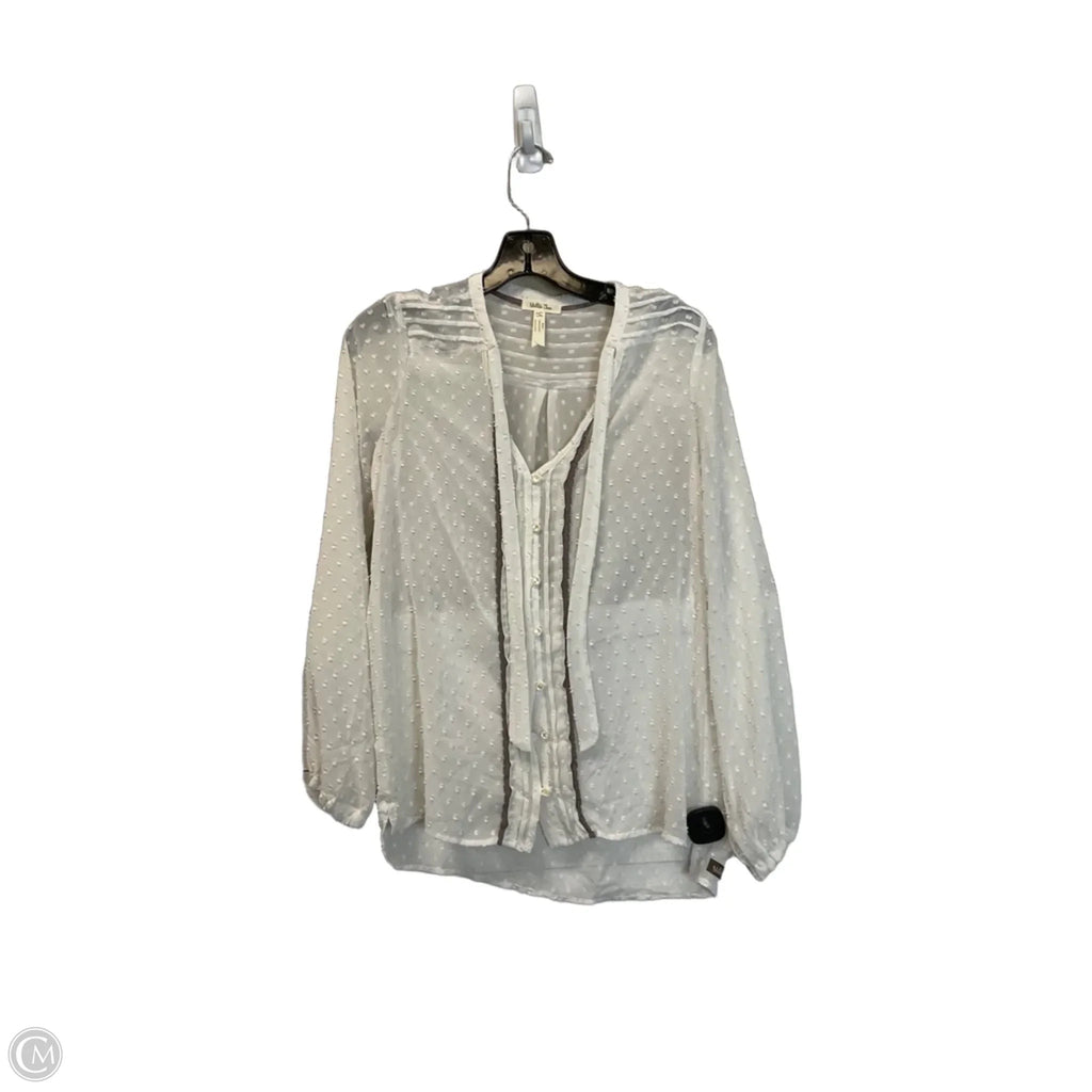 Top Long Sleeve By Matilda Jane In White, Size: S