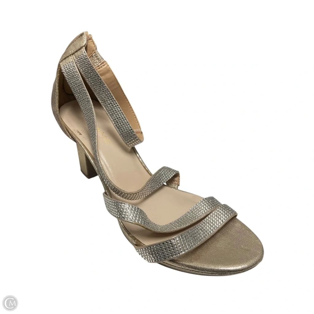 Shoes Heels Block By Andiamo In Gold, Size: 8.5