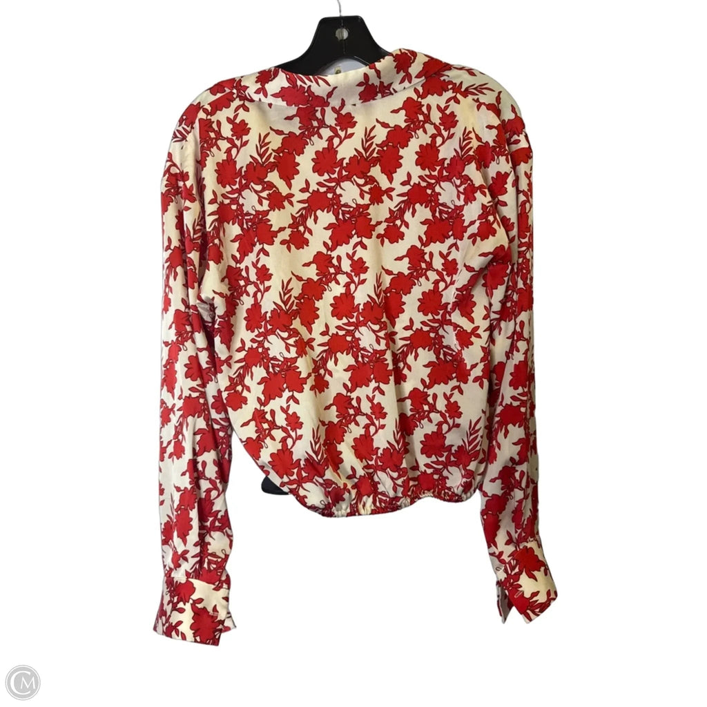 Top Long Sleeve By Philosophy In Red, Size: M