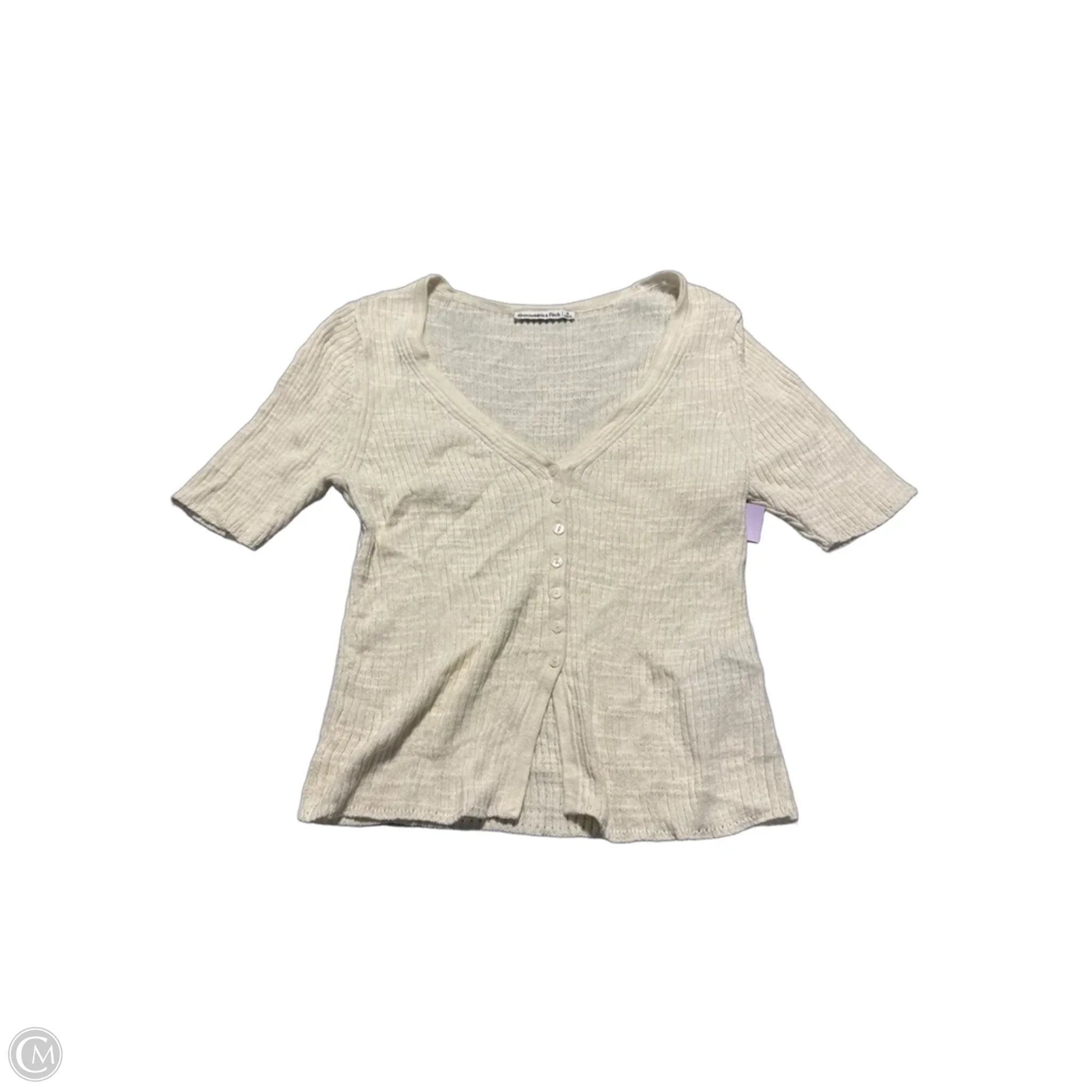 Top Short Sleeve By Abercrombie And Fitch In Beige, Size: S