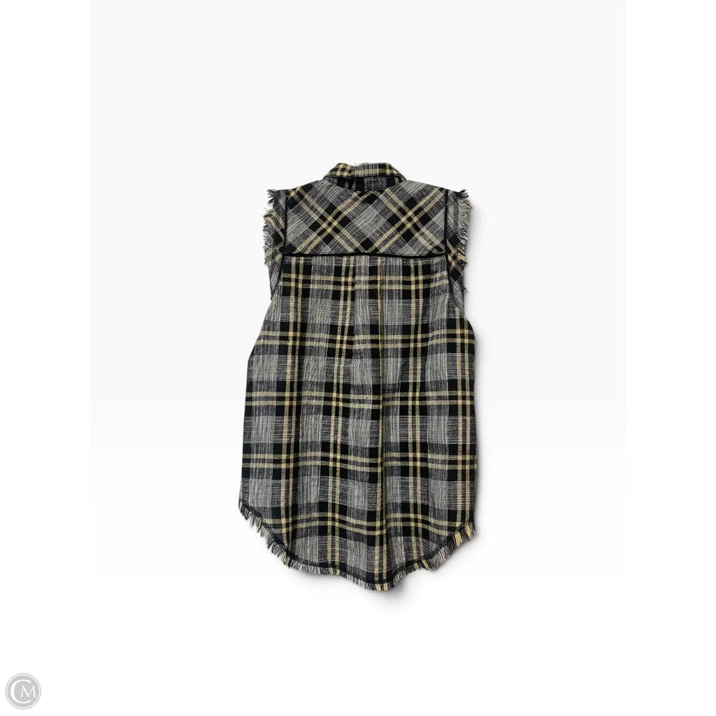 Top Sleeveless By Paper Crane In Plaid Pattern, Size: M