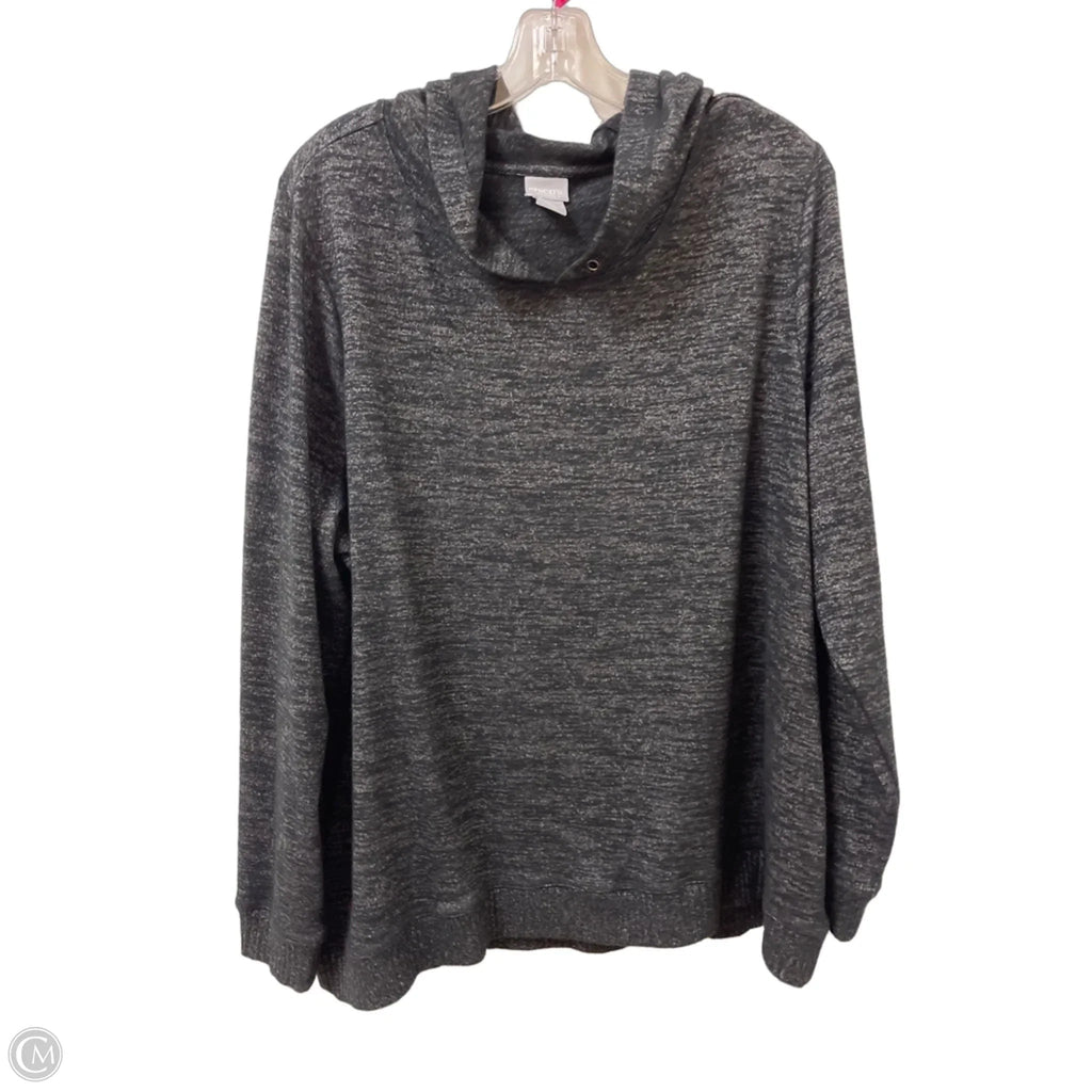 Sweatshirt Hoodie By Chicos In Black, Size: 1x