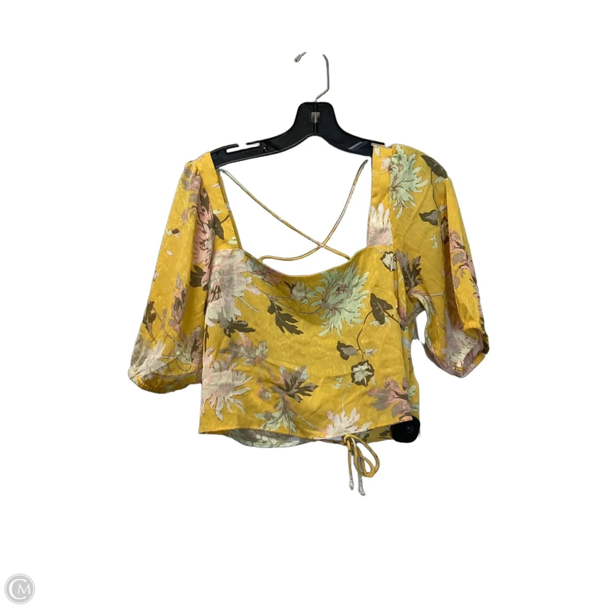 Top Short Sleeve By H&m In Yellow, Size: M