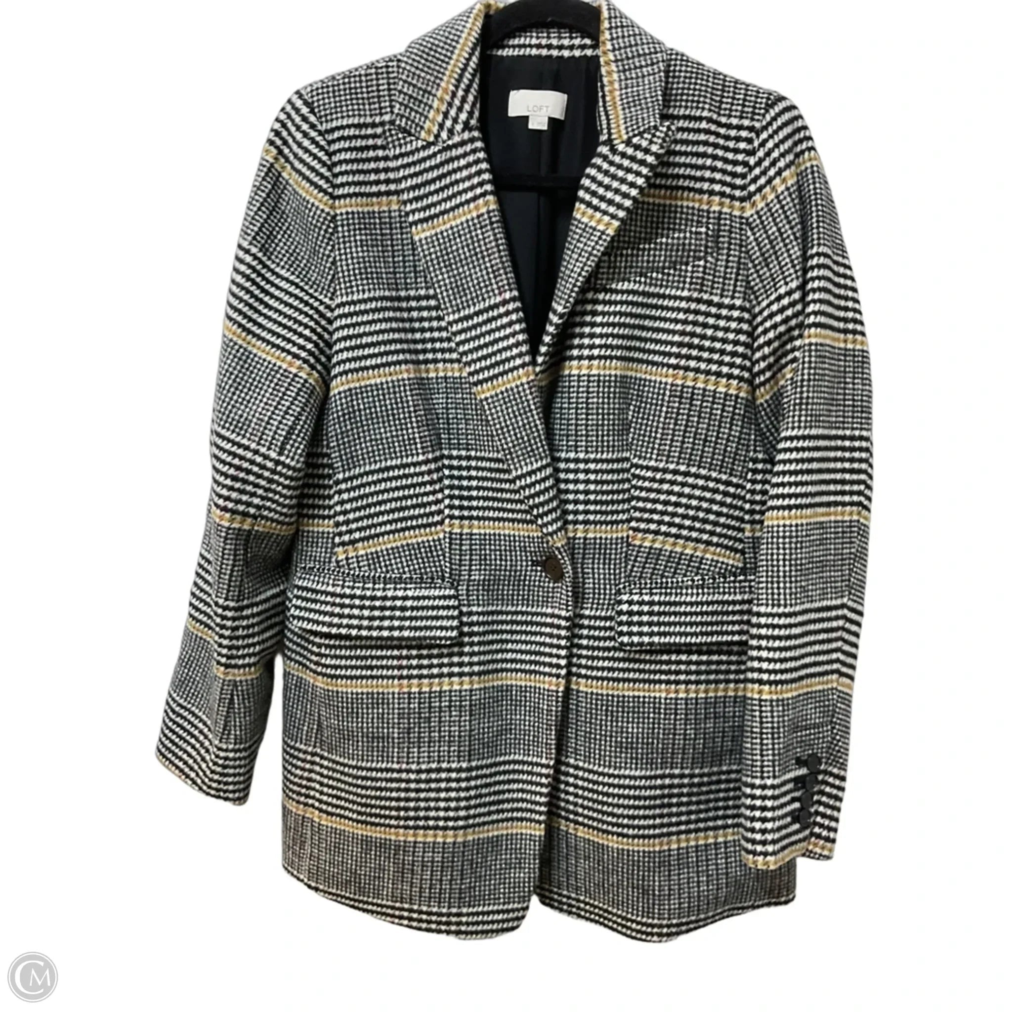 Blazer By Loft In Plaid Pattern, Size: 6