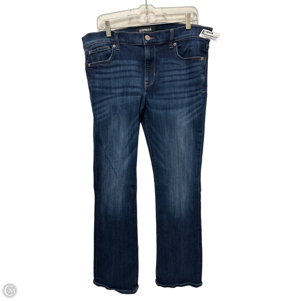 Jeans Straight By Express In Blue Denim, Size: 12