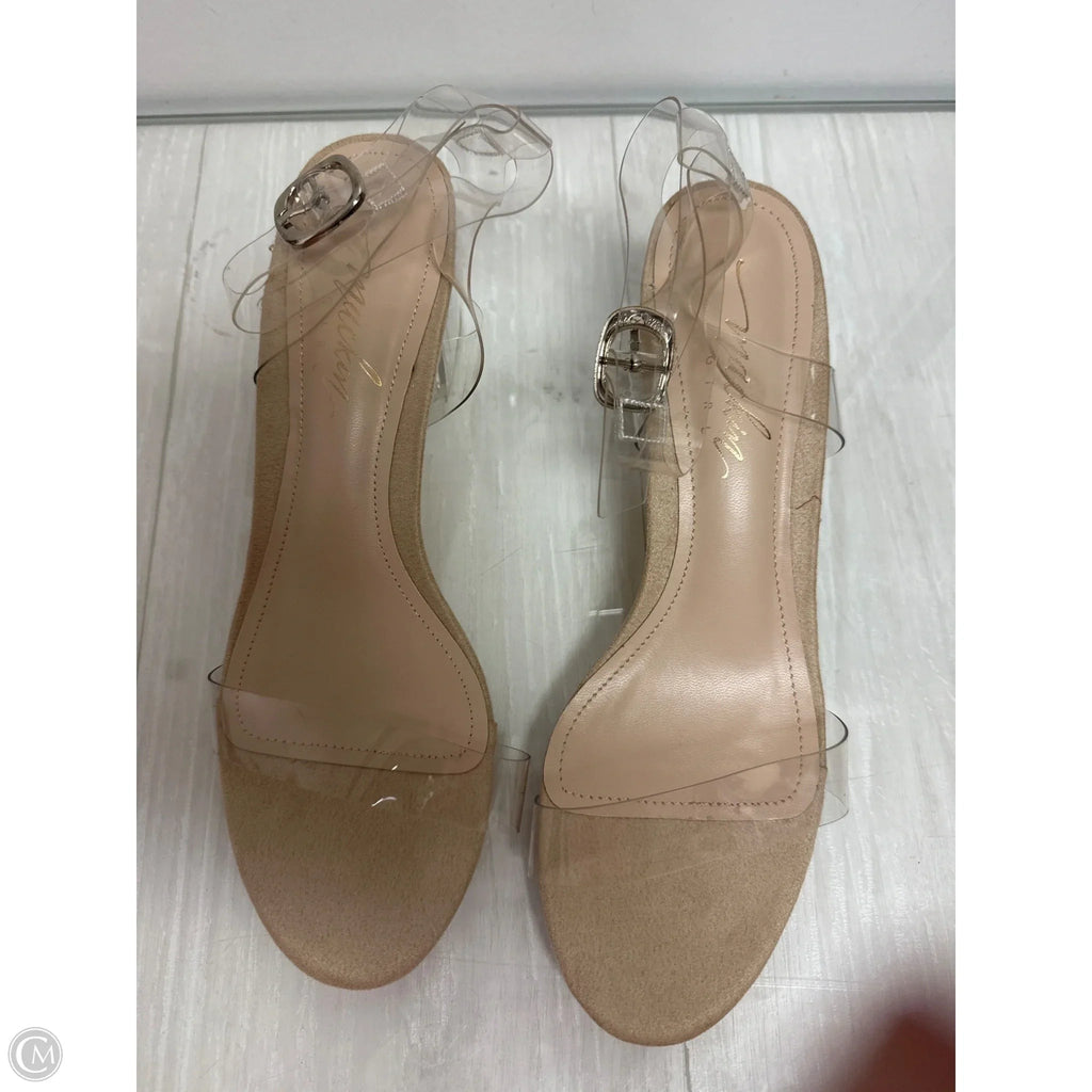 Sandals Heels Block By Clothes Mentor In Clear, Size: 8.5